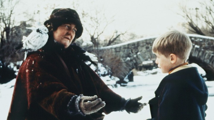 Sám doma - Holubia žena - Pigeon Lady - Herečka Brenda Fricker